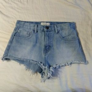 Forever 21 High Waisted Light Wash Denim Shorts